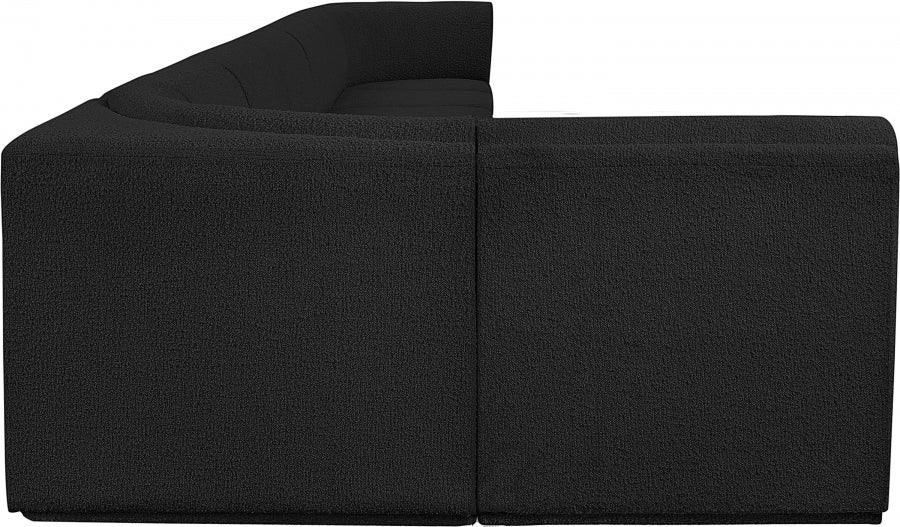 Ollie Boucle Fabric Sectional Black from Meridian - Luna Furniture