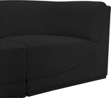 Ollie Boucle Fabric Sectional Black from Meridian - Luna Furniture