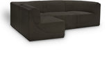 Ollie Boucle Fabric Sectional Brown from Meridian - Luna Furniture