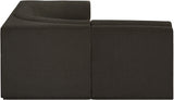 Ollie Boucle Fabric Sectional Brown from Meridian - Luna Furniture