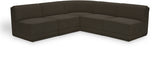 Ollie Boucle Fabric Sectional Brown from Meridian - Luna Furniture