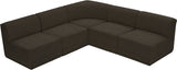 Ollie Boucle Fabric Sectional Brown from Meridian - Luna Furniture