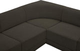 Ollie Boucle Fabric Sectional Brown from Meridian - Luna Furniture