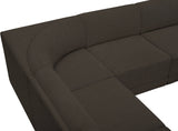 Ollie Boucle Fabric Sectional Brown from Meridian - Luna Furniture