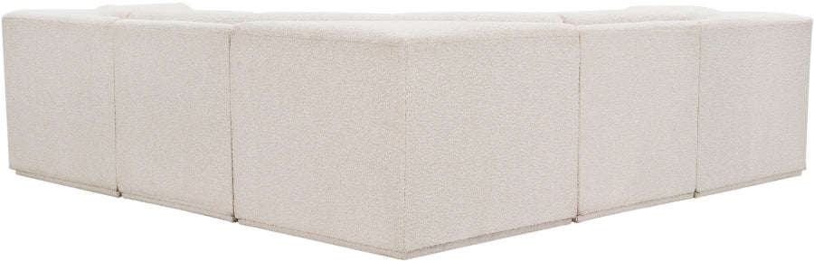 Ollie Boucle Fabric Sectional Cream from Meridian - Luna Furniture