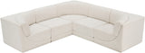 Ollie Boucle Fabric Sectional Cream from Meridian - Luna Furniture