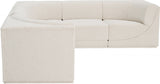 Ollie Boucle Fabric Sectional Cream from Meridian - Luna Furniture