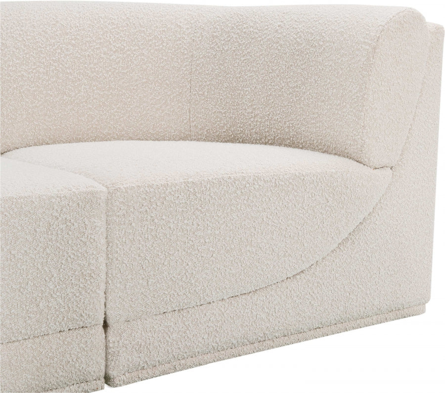 Ollie Boucle Fabric Sectional Cream from Meridian - Luna Furniture