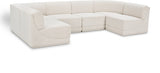 Ollie Boucle Fabric Sectional Cream from Meridian - Luna Furniture