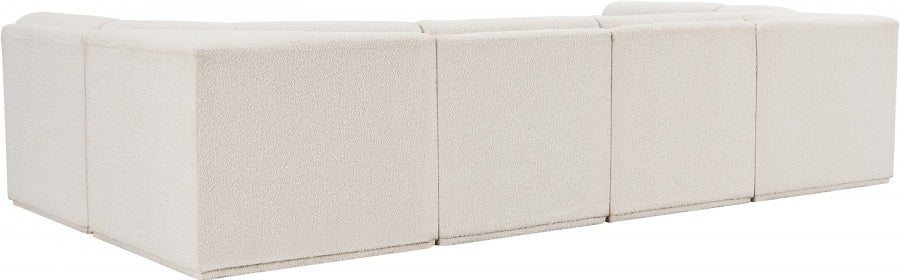 Ollie Boucle Fabric Sectional Cream from Meridian - Luna Furniture