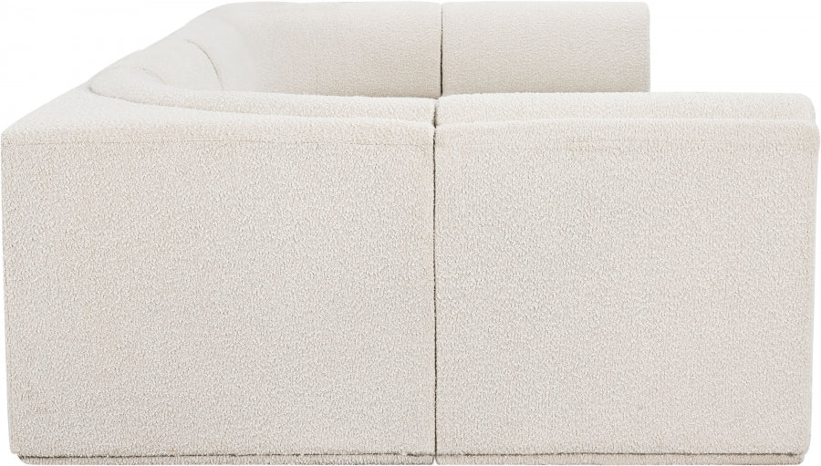 Ollie Boucle Fabric Sectional Cream from Meridian - Luna Furniture