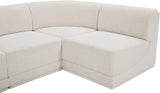 Ollie Boucle Fabric Sectional Cream from Meridian - Luna Furniture