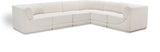 Ollie Boucle Fabric Sectional Cream from Meridian - Luna Furniture