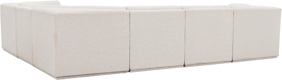 Ollie Boucle Fabric Sectional Cream from Meridian - Luna Furniture