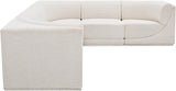 Ollie Boucle Fabric Sectional Cream from Meridian - Luna Furniture