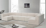 Ollie Boucle Fabric Sectional Cream from Meridian - Luna Furniture