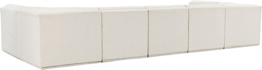 Ollie Boucle Fabric Sectional Cream from Meridian - Luna Furniture