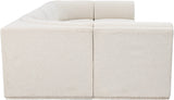 Ollie Boucle Fabric Sectional Cream from Meridian - Luna Furniture