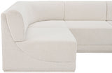 Ollie Boucle Fabric Sectional Cream from Meridian - Luna Furniture