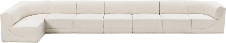 Ollie Boucle Fabric Sectional Cream from Meridian - Luna Furniture