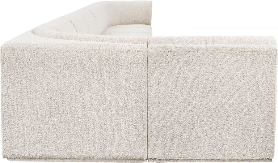 Ollie Boucle Fabric Sectional Cream from Meridian - Luna Furniture