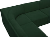 Ollie Boucle Fabric Sectional Green from Meridian - Luna Furniture