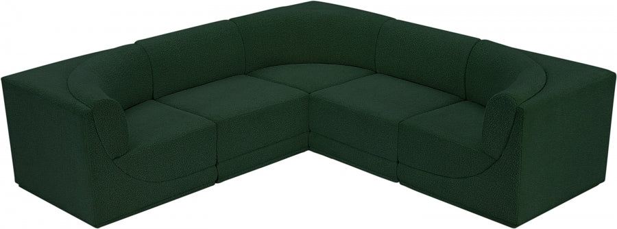 Ollie Boucle Fabric Sectional Green from Meridian - Luna Furniture