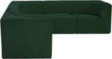 Ollie Boucle Fabric Sectional Green from Meridian - Luna Furniture