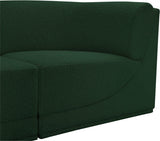 Ollie Boucle Fabric Sectional Green from Meridian - Luna Furniture