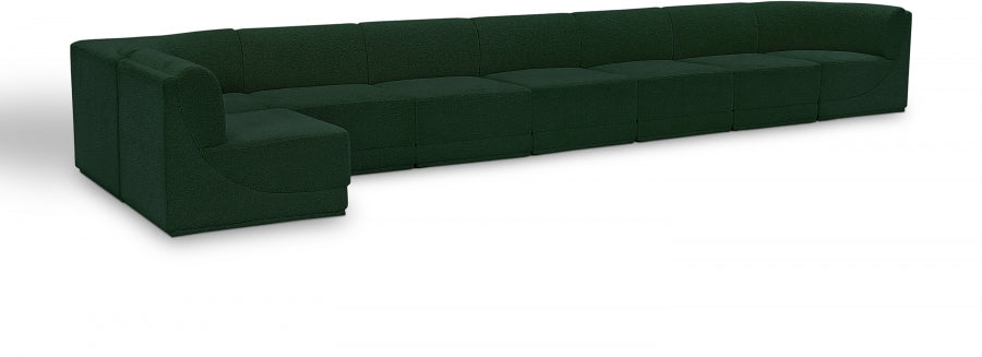 Ollie Boucle Fabric Sectional Green from Meridian - Luna Furniture