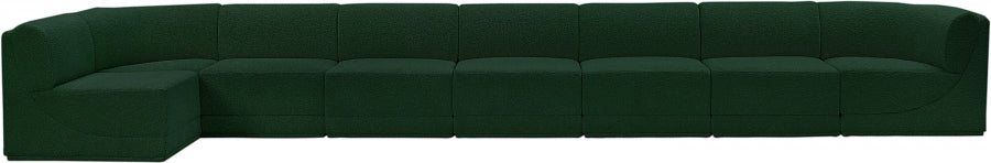 Ollie Boucle Fabric Sectional Green from Meridian - Luna Furniture