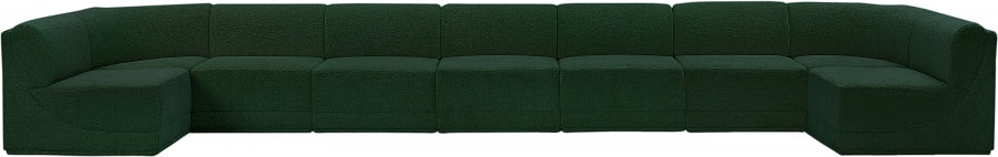 Ollie Boucle Fabric Sectional Green from Meridian - Luna Furniture