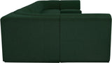 Ollie Boucle Fabric Sectional Green from Meridian - Luna Furniture