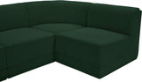 Ollie Boucle Fabric Sectional Green from Meridian - Luna Furniture