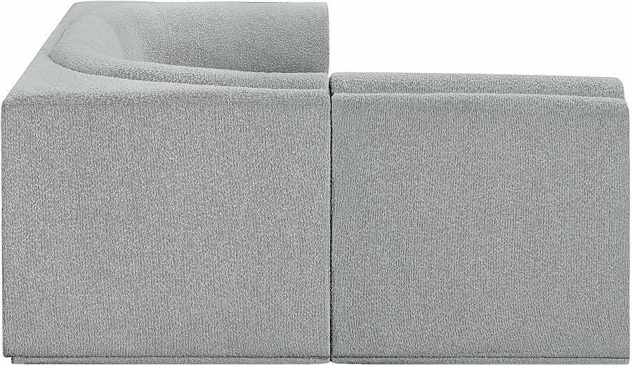 Ollie Boucle Fabric Sectional Grey from Meridian - Luna Furniture