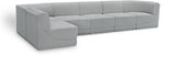 Ollie Boucle Fabric Sectional Grey from Meridian - Luna Furniture