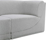 Ollie Boucle Fabric Sectional Grey from Meridian - Luna Furniture