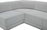 Ollie Boucle Fabric Sectional Grey from Meridian - Luna Furniture