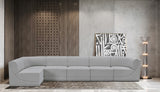 Ollie Boucle Fabric Sectional Grey from Meridian - Luna Furniture