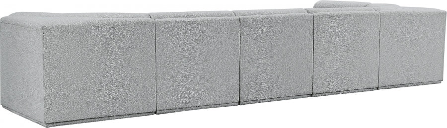 Ollie Boucle Fabric Sectional Grey from Meridian - Luna Furniture