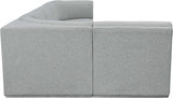 Ollie Boucle Fabric Sectional Grey from Meridian - Luna Furniture