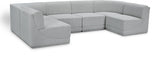 Ollie Boucle Fabric Sectional Grey from Meridian - Luna Furniture