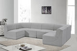 Ollie Boucle Fabric Sectional Grey from Meridian - Luna Furniture