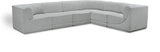 Ollie Boucle Fabric Sectional Grey from Meridian - Luna Furniture