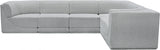 Ollie Boucle Fabric Sectional Grey from Meridian - Luna Furniture