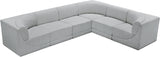 Ollie Boucle Fabric Sectional Grey from Meridian - Luna Furniture