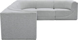 Ollie Boucle Fabric Sectional Grey from Meridian - Luna Furniture