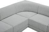 Ollie Boucle Fabric Sectional Grey from Meridian - Luna Furniture