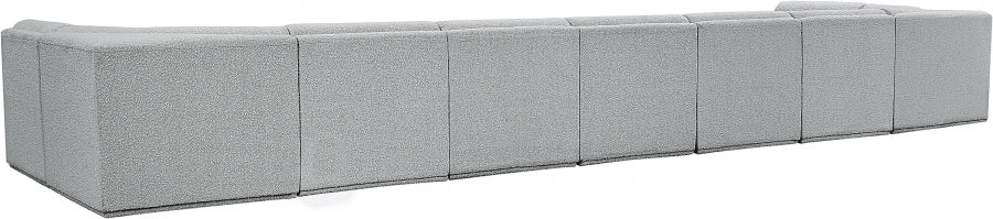 Ollie Boucle Fabric Sectional Grey from Meridian - Luna Furniture