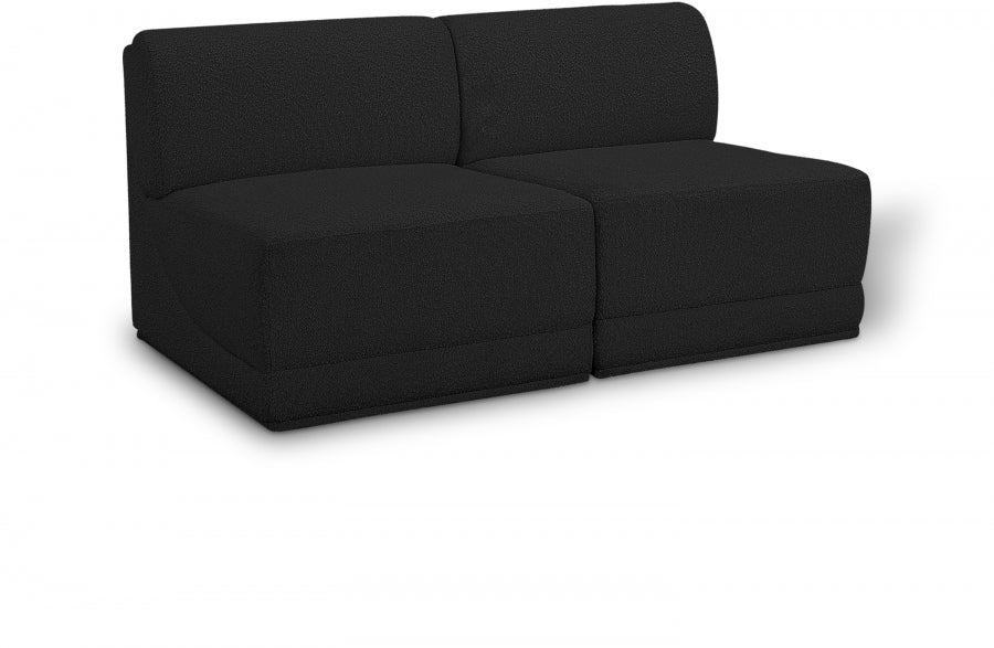 Ollie Boucle Fabric Sofa Black from Meridian - Luna Furniture